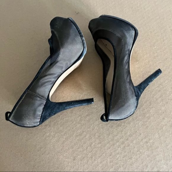 Fendi Mesh Platform Suede Heels - Picture 7 of 10